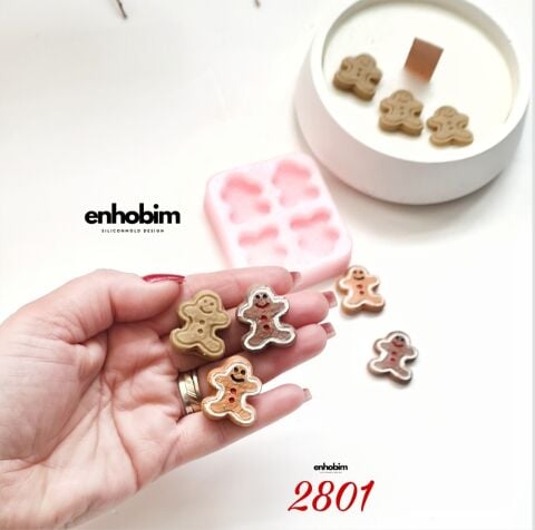 Mini Biskuvi Adam 4lü Set Silikon kalıp