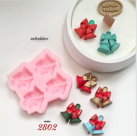 Mini Fiyonklu Çanlar 4lü Set Silikon Kalıp