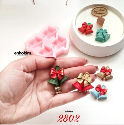 Mini Fiyonklu Çanlar 4lü Set Silikon Kalıp