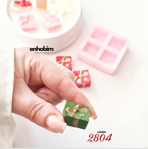 Mini Fiyonk Hediye Kutu 4lü Set Silikon Kalıp