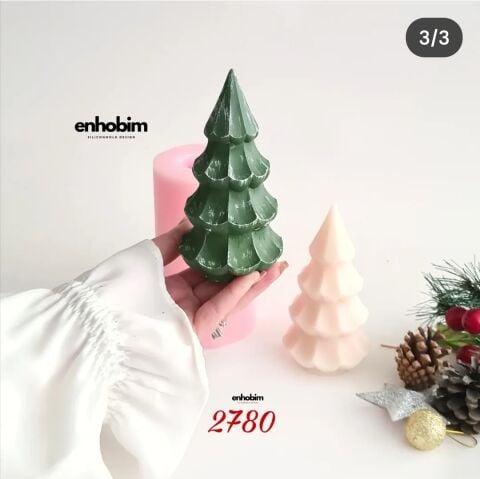 Büyük Boy Çam Ağacı Mum Silikon  Kalıp