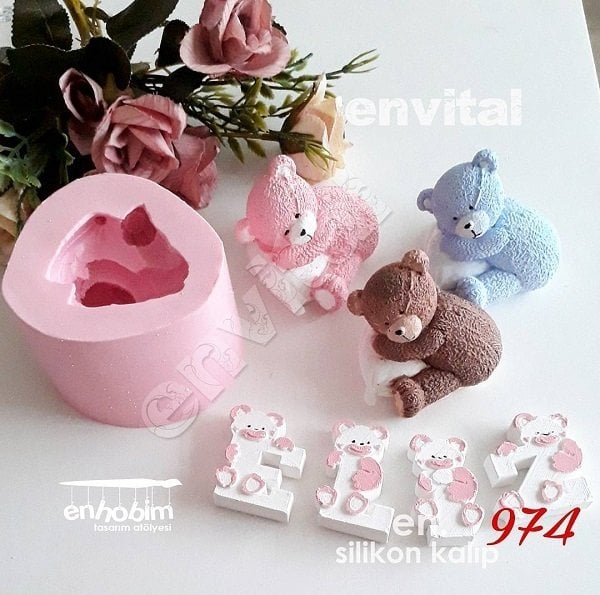 Yastıklı ayıcık silikon kalıp