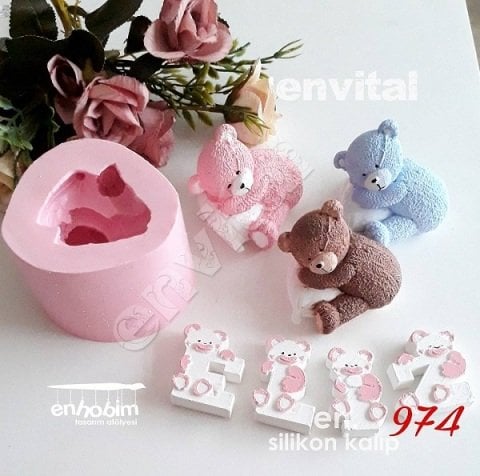 Yastıklı ayıcık silikon kalıp