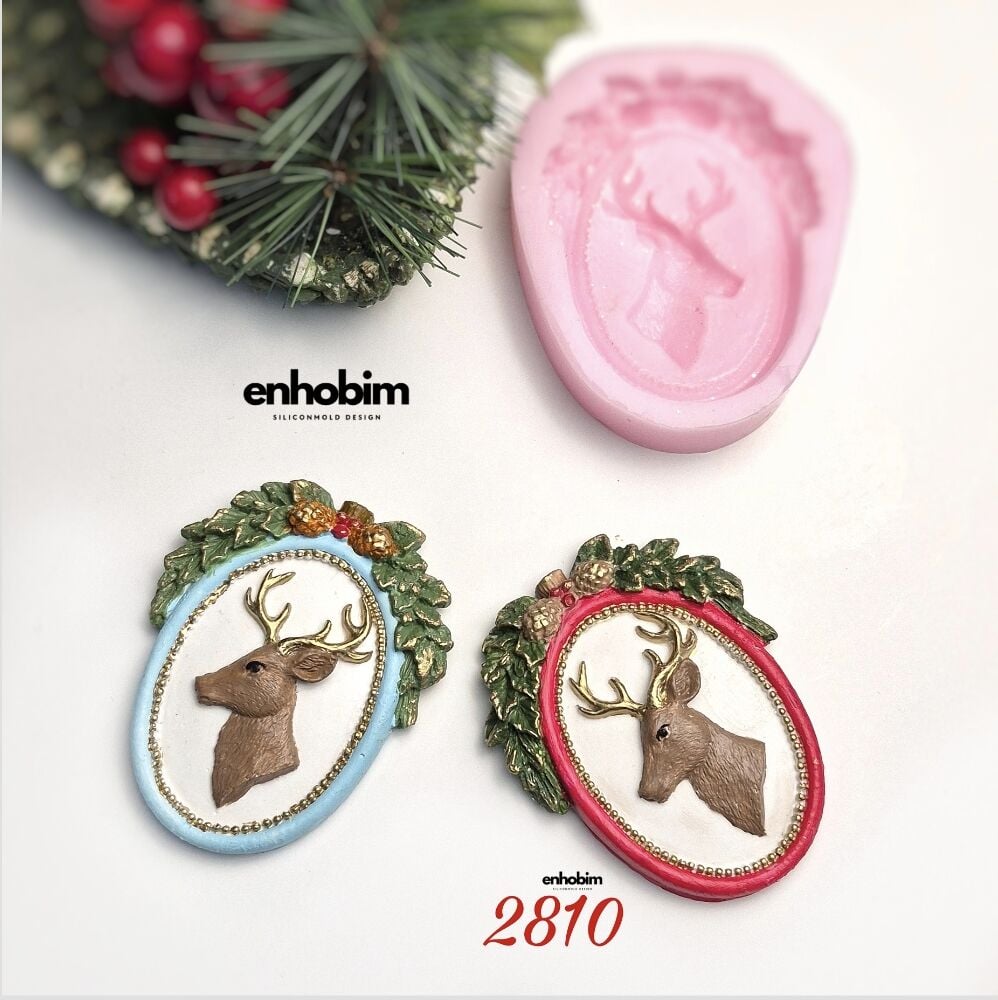 Geyik Detay Ağaç Duvar Süsü Silikon Kalıbı