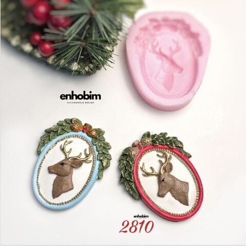 Geyik Detay Ağaç Duvar Süsü Silikon Kalıbı