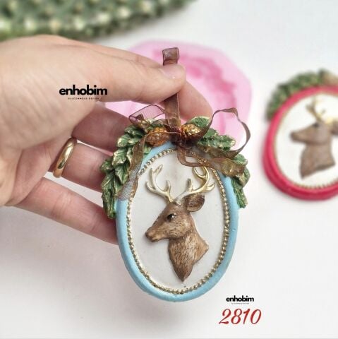 Geyik Detay Ağaç Duvar Süsü Silikon Kalıbı