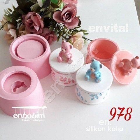 Ayıcıklı kutu silikon kalıp