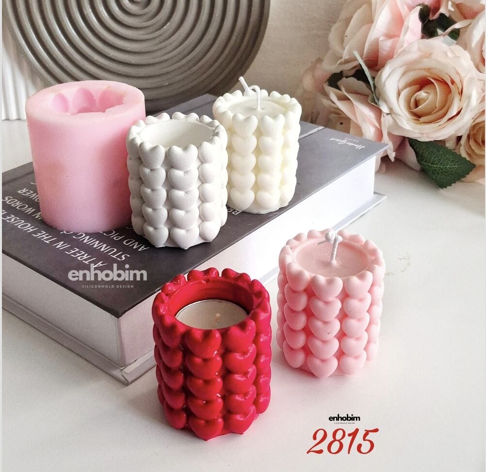 Kalpli Küçük Boy Silindir Mum Veya Mumluk Silikon Kalıp