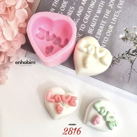 Kalp Love Yazılı Silikon kalıp