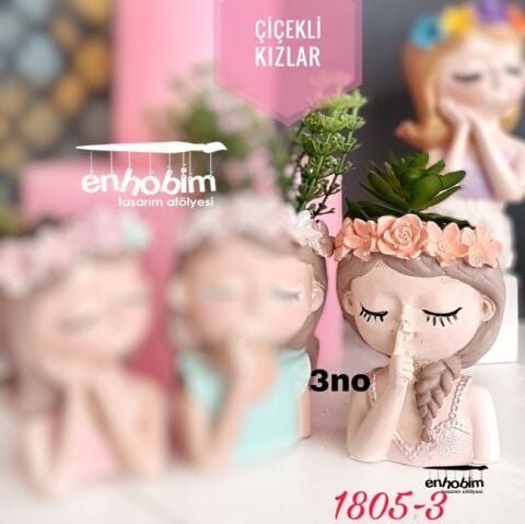 3no Çiçekli Kız silikon kalıp