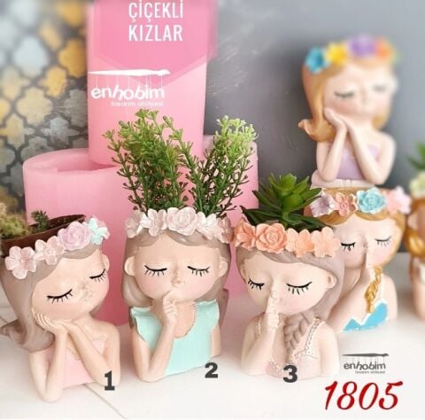 3no Çiçekli Kız silikon kalıp