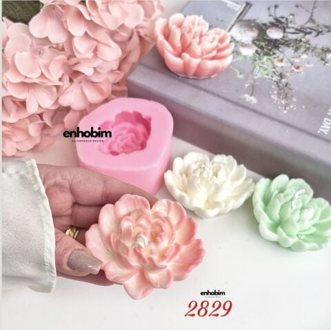 Kalp Şakayık mum Silikonkalıp