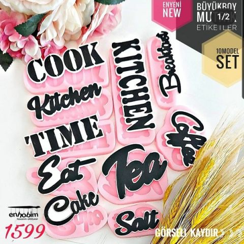 En Mutfak Etiket Küçük Boy adet Kitchen Silikon Kalıbı