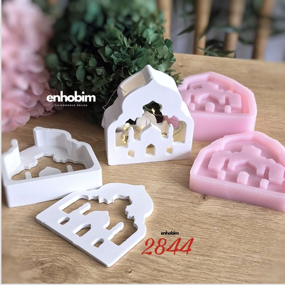 Ramazan Temalı Işıklandırılabilir Kutu Mescit Silikon Kalıp