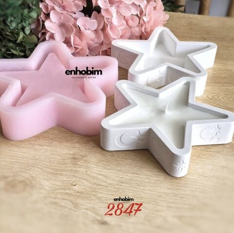 Yıldız mumluk sunumluk silikonkalıp