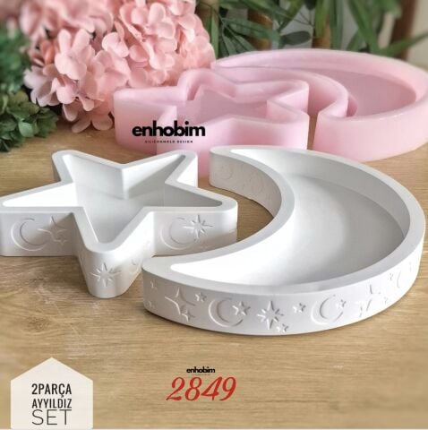 Ay YILDIZ 2Lİ SET Mumluk Silikonkalıp