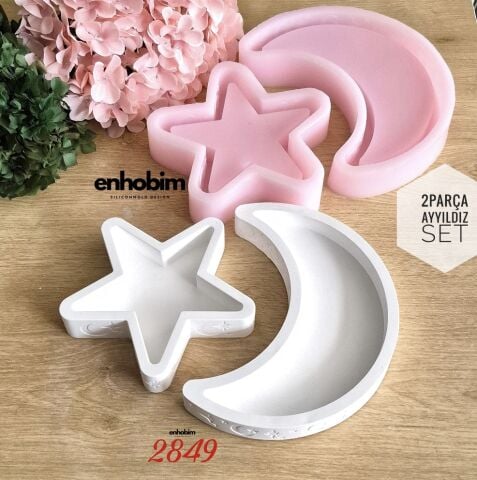 Ay YILDIZ 2Lİ SET Mumluk Silikonkalıp