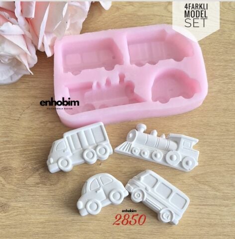 4lü Küçük Araç Set Silikon Kalıp