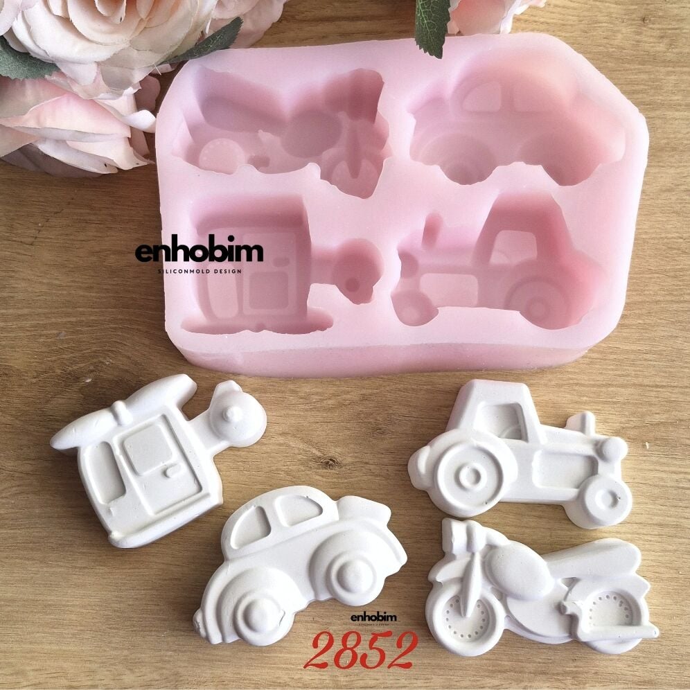 4lü Set Büyük Araçlar Silikon Kalıp