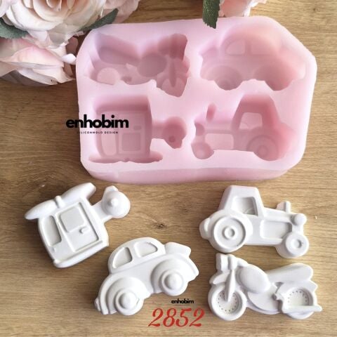 4lü Set Büyük Araçlar Silikon Kalıp