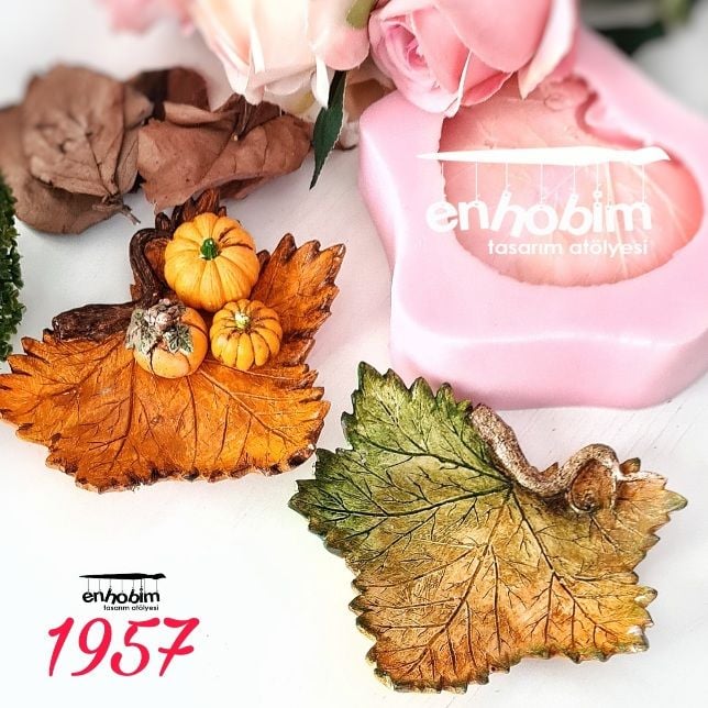 Büyük Çınar Yaprağı Sunumluk Silikon Kalıp