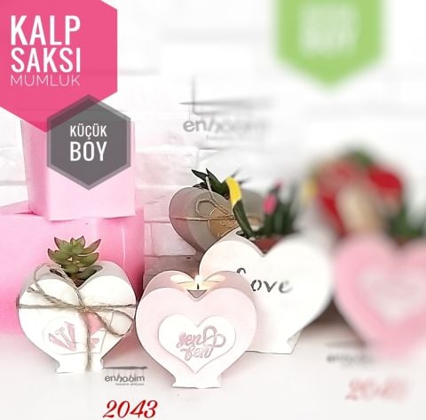 I LOVE YOU Küçük Boy Kalp Saksı Silikon Kalıbı