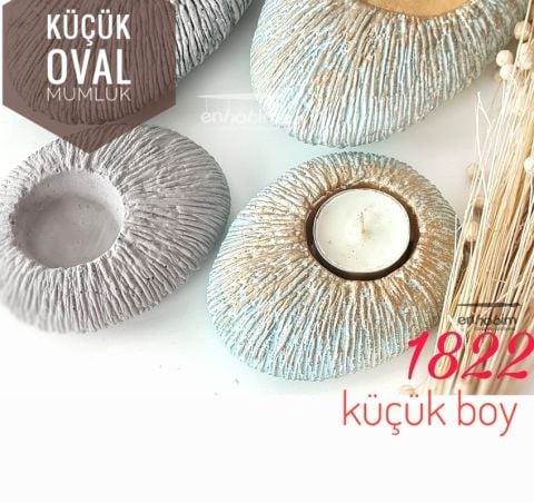 Küçük boy desenli taş mumluk silikon kalıp