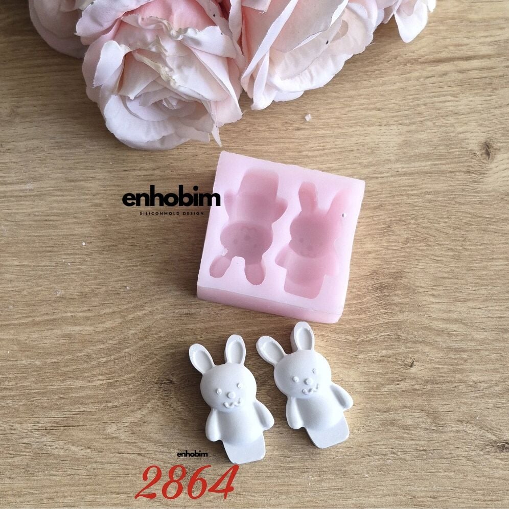 Küçük tavşan 2li Silikon Kalıp
