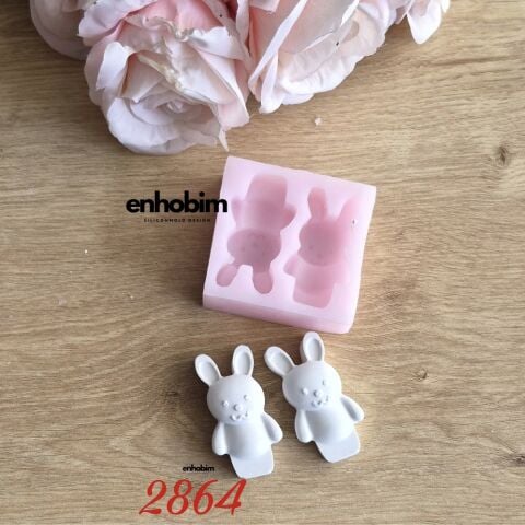 Küçük tavşan 2li Silikon Kalıp