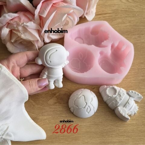 Astronot 3lü Set Silikon Kalıp
