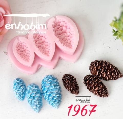 3lü Minik Kozalak silikon kalıp