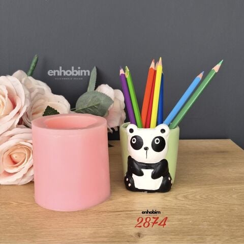 Panda Kalemlik Saksı Silikon Kalıp