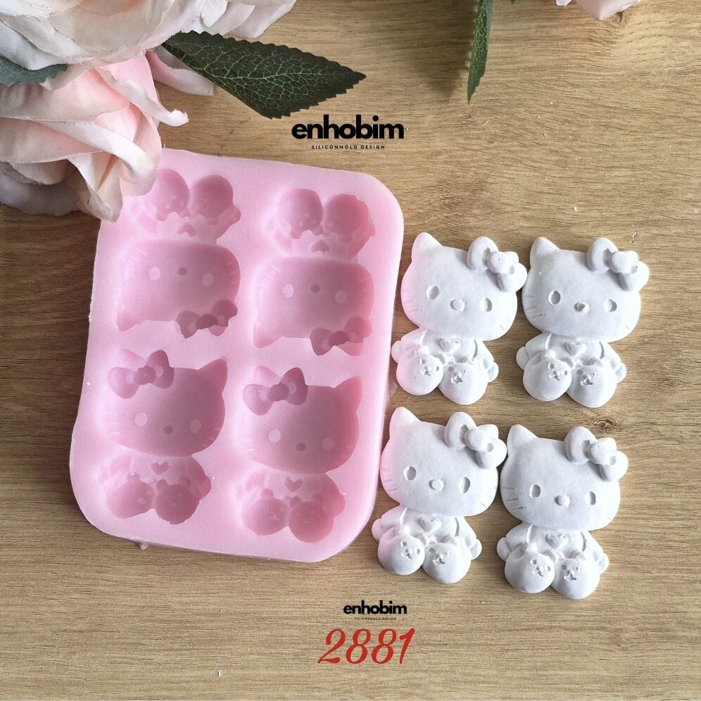 Hello Kity 4lü Set ince form Silikon Kalıp
