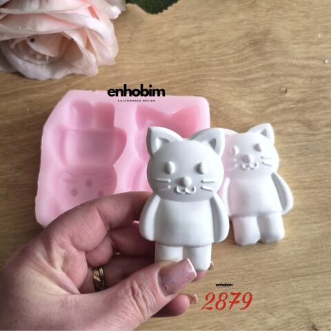 Kedi Karakter 2li Set silikon Kalıp