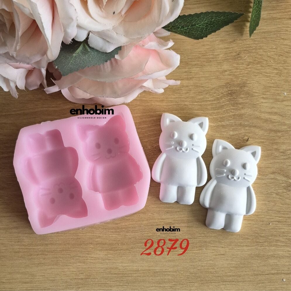 Kedi Karakter 2li Set silikon Kalıp