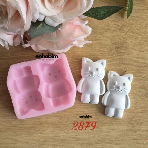 Kedi Karakter 2li Set silikon Kalıp