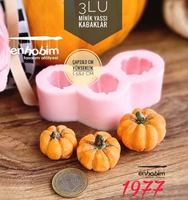 Kabak minik yassı 3lü kabaklar silikon kalıp