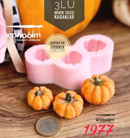 Kabak minik yassı 3lü kabaklar silikon kalıp