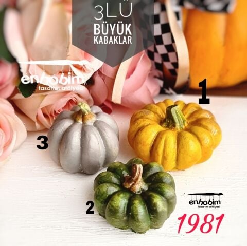 3lü Büyük Kabaklar silikon kalıp