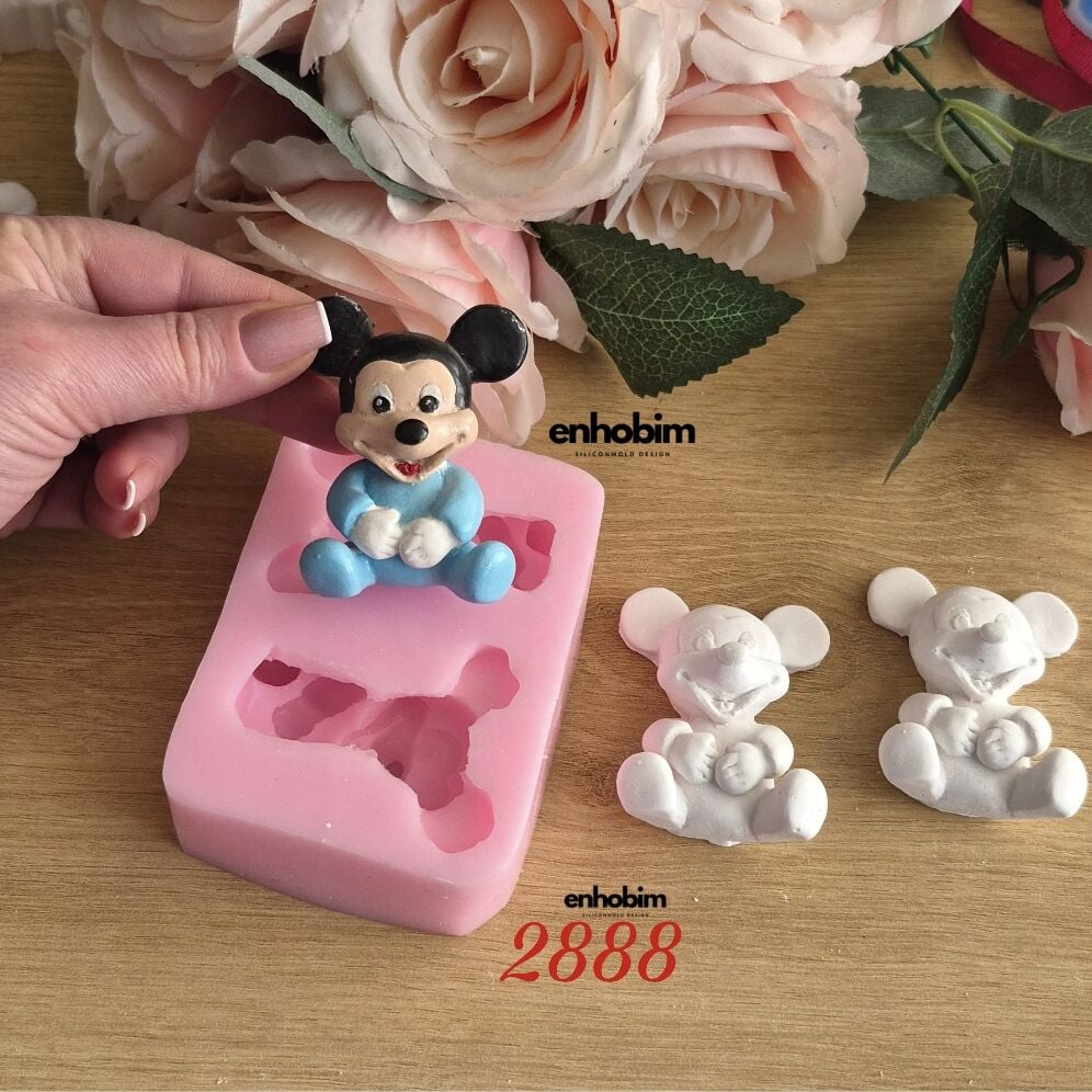 Mickey Mouse Karakter 2li Set silikon  Kalıp