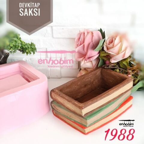 3lü dev Kitap Saksı silikon kalıp
