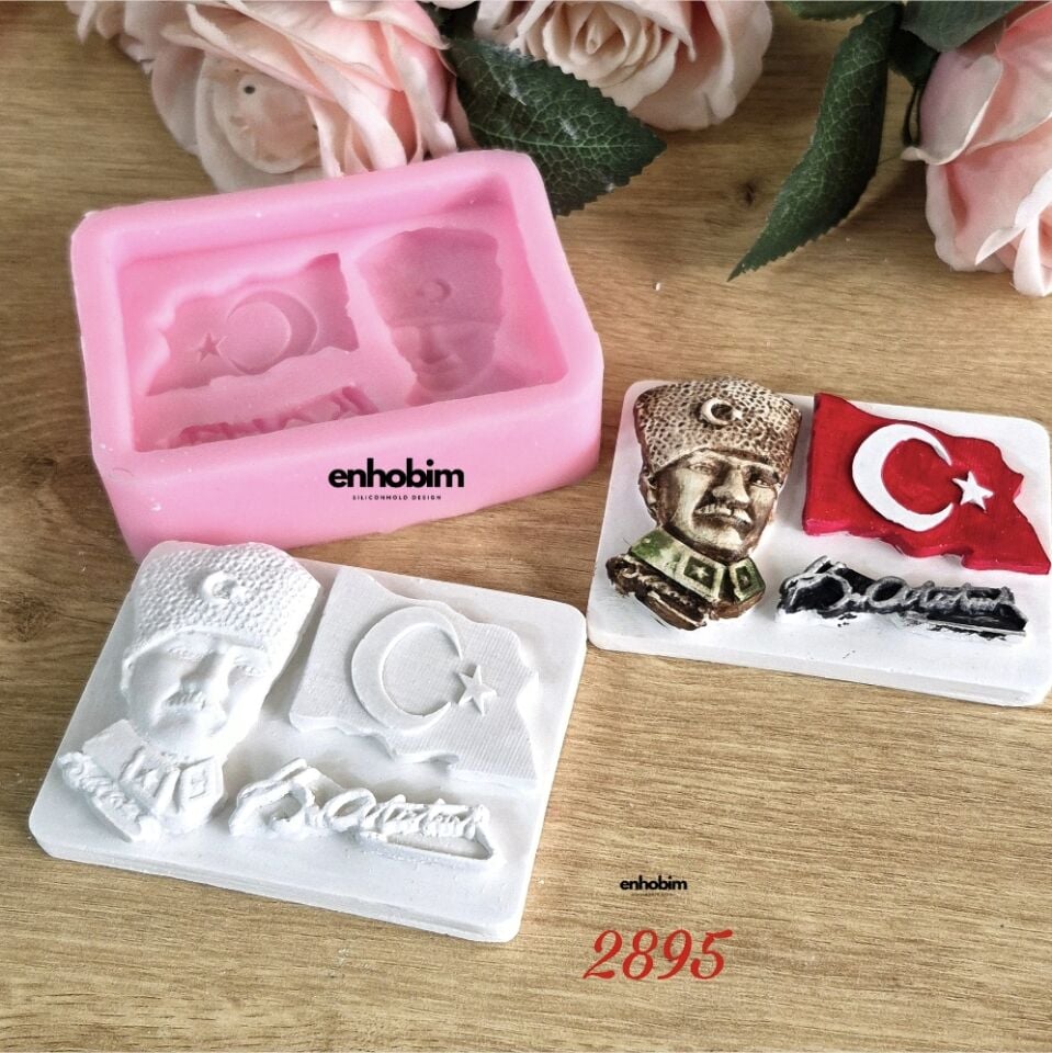 Atatürk imzalı& Bayrak temalı silikonkalıp
