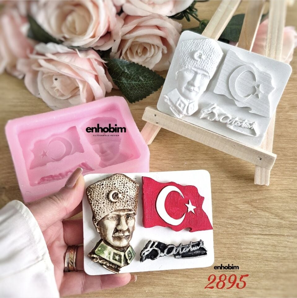 Atatürk imzalı& Bayrak temalı silikonkalıp