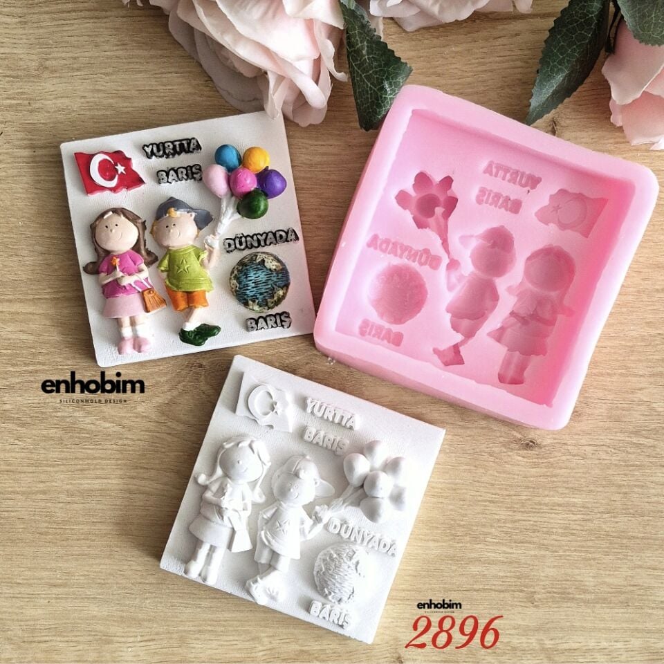 Dünya Barışı 23 Nisan çocuklar temalı Silikon Kalıp