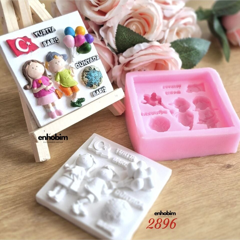 Dünya Barışı 23 Nisan çocuklar temalı Silikon Kalıp