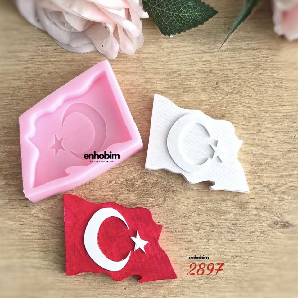Türk bayrağı bayrak silikon kalıp