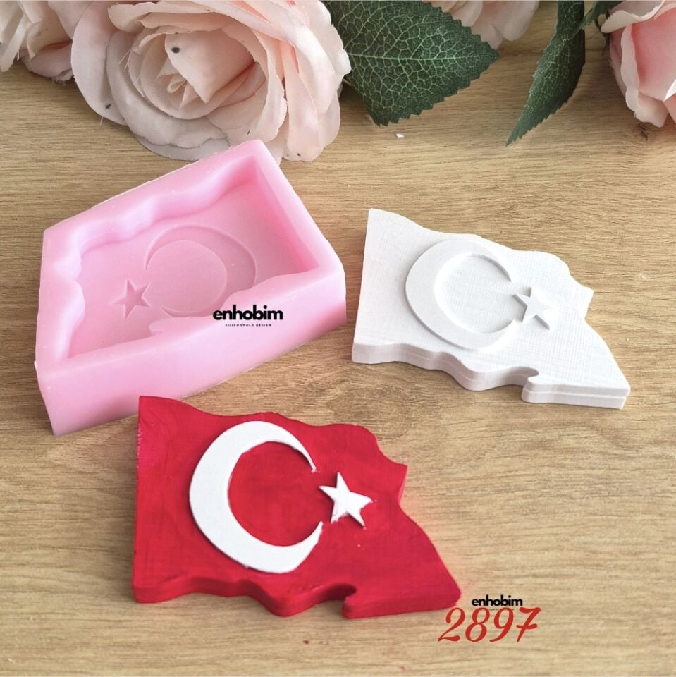 Türk bayrağı bayrak silikon kalıp