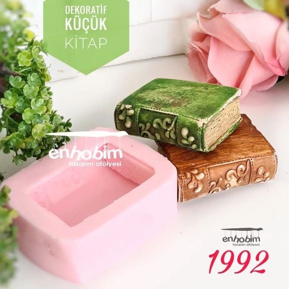 Desenli küçük Eski Kitap silikon kalıp