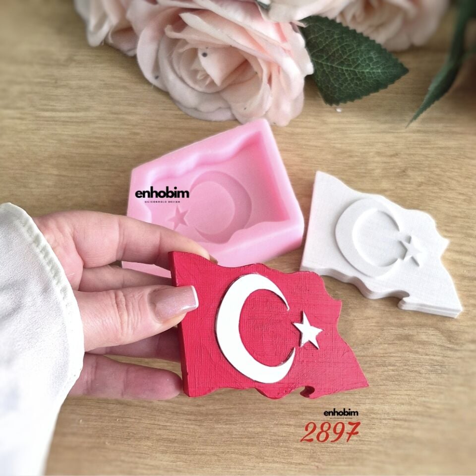 Türk bayrağı bayrak silikon kalıp