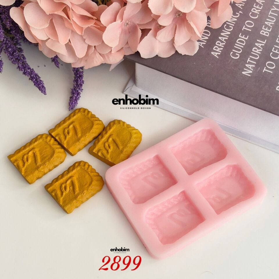 Bisküvi Lotus yarım 4lü set silikon kalıp
